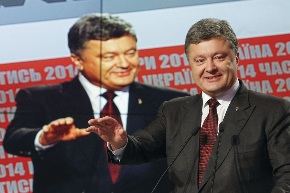 <p>VALGVINNER: Ukrainas president Petro Porosjenko p en pressekonferanse i Kiev 26. oktober.<br/></p>