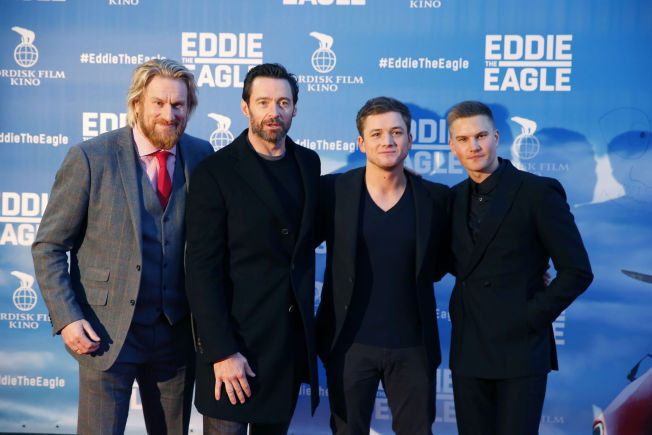 <p>KOLLEGER: Rune Temte, Hugh Jackman, Taron Egerton og Mads Sjøgård Pettersen.</p>